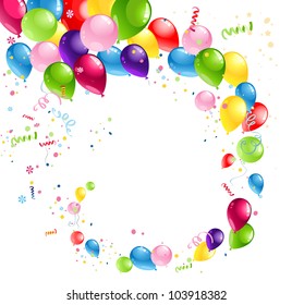 Balloons swirl with space for text