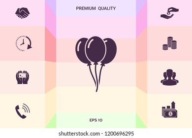 Balloons symbol icon