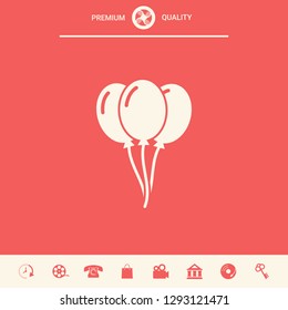 Balloons symbol icon. Graphic elements for your design