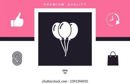 Balloons symbol icon. Graphic elements for your design