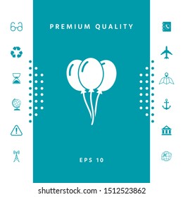 Balloons symbol icon. Graphic elements for your design