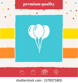 Balloons symbol icon. Graphic elements for your design