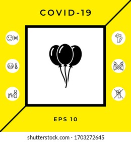 Icono de símbolo de globos. Elementos gráficos para el diseño