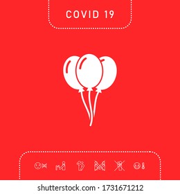 Icono de símbolo de globos. Elementos gráficos para su diseño