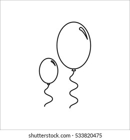 Balloons symbol sign line icon on background
