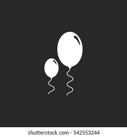 Balloons symbol sign silhouette icon on background