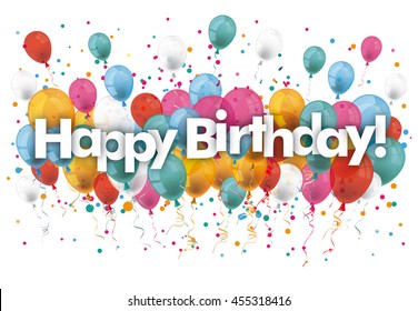 Balloons with text Happy Birthday. Eps 10 vector file.