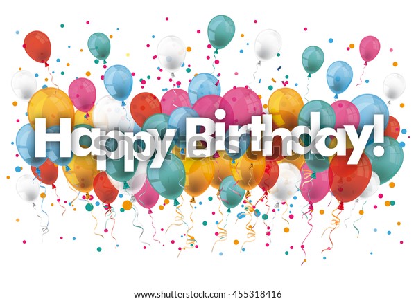 Balloons Text Happy Birthday Eps 10 Stock Vector (Royalty Free ...