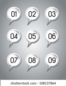balloons text with numbers over gray background. vector illustration