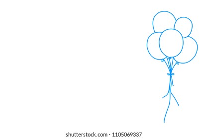 Balloons thin line isolated on white background. Trendy balloons for web site, poster,placard,print material and mobile app. Creative art for greeting cards, modern drawing concept,vector illustration