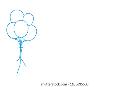 Balloons thin line isolated on white background. Trendy balloons for web site, poster,placard,print material and mobile app. Creative art for greeting cards, modern drawing concept,vector illustration