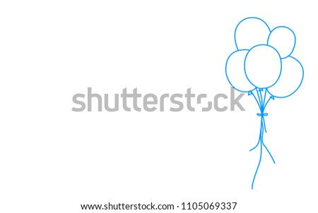 Balloons thin line isolated on white background. Trendy balloons for web site, poster,placard,print material and mobile app. Creative art for greeting cards, modern drawing concept,vector illustration