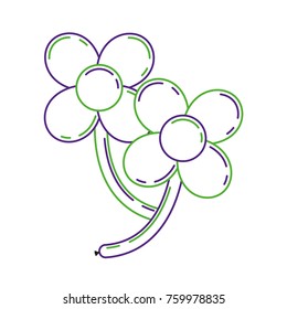 balloons in two flowers shape with petals and stem