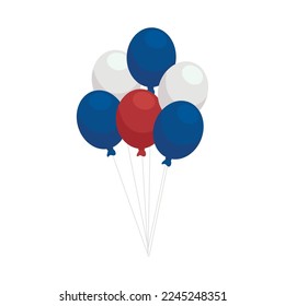 balloons with usa flag colors