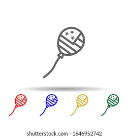 Balloons, usa multi color style icon. Simple thin line, outline vector of 4th of july icons for ui and ux, website or mobile application