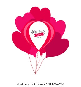 Balloons of valentine day. Vector illustration design