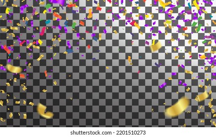 Globos variedad de colores ilustración vectorial de los confetti coloreados, guirnaldas y serpentinas sobre el fondo para uso de fiesta o carnaval, Tarjeta divertida Elements