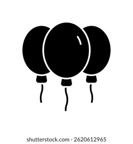 Vector de globos para la celebración y la decoración del partido. Icono de globo festivo para ventas, tiendas de regalos y eventos. Icono de glifo