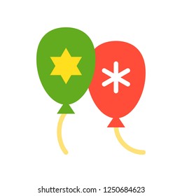 Balloons vector, Christmas related flat design icon