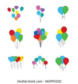 Balloons vector collection isolated on white background. 