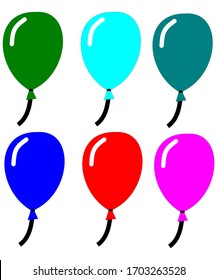 balloons vector color icon for apps and web