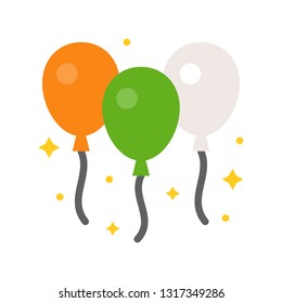 Balloons vector, Feast of Saint Patrick flat style icon