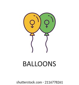Balloons vector Filled Outline Icon Design illustration. Home Improvements Symbol on White background EPS 10 File