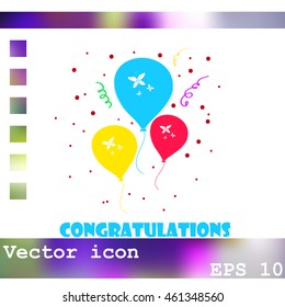 Balloons vector icon