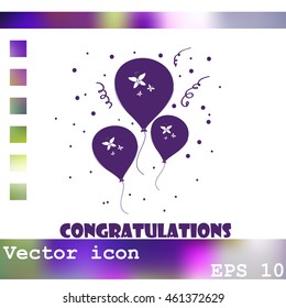 Balloons vector icon
