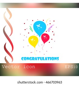 Balloons vector icon