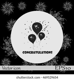 Balloons vector icon