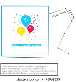 Balloons vector icon