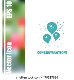 Balloons vector icon