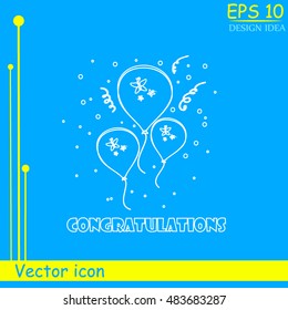Balloons vector icon