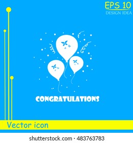 Balloons vector icon