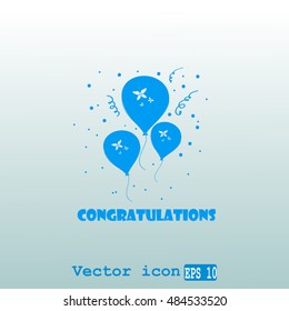 Balloons vector icon
