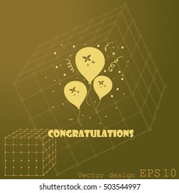 Balloons vector icon