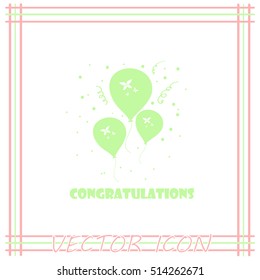 Balloons vector icon