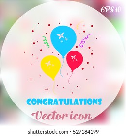 Balloons vector icon