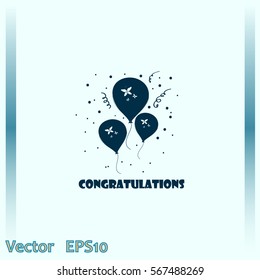 Balloons vector icon