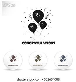Balloons vector icon