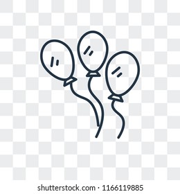 Icono vectorial de globos aislado en fondo transparente, concepto del logo de Globos