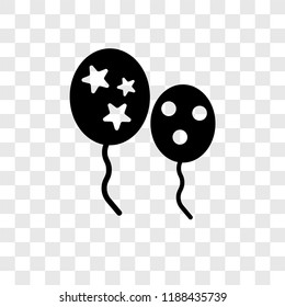 Balloons vector icon isolated on transparent background, Balloons transparency logo concept