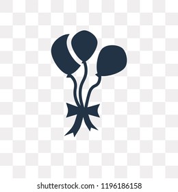 Balloons vector icon isolated on transparent background, Balloons transparency concept can be used web and mobile