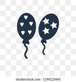 Balloons vector icon isolated on transparent background, Balloons transparency concept can be used web and mobile