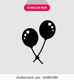 Balloons Vector Icon, The symbol of two balloons.  Simple, modern flat vector illustration for mobile app, website or desktop app  