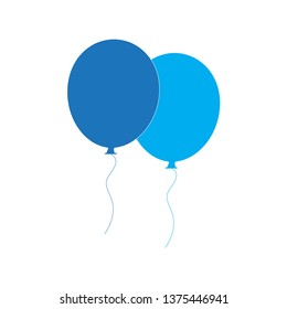 Balloons vector icons isolated on white background. Blue balloons icon in flat style. Useful for party poster, birthday greeting and wedding card. Vector illustration of modern party balloon