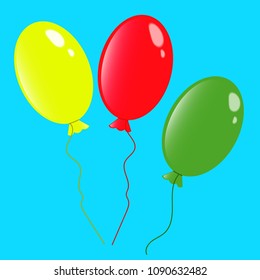 Balloons vector illustration. Decorations for birthday, holiday.