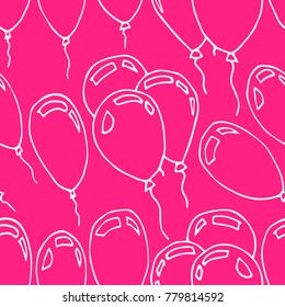 Balloons vector illustration. Doodle style. Design, print, decor, textile, paper