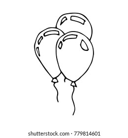Balloons vector illustration. Doodle style. Design, print, decor, textile, paper